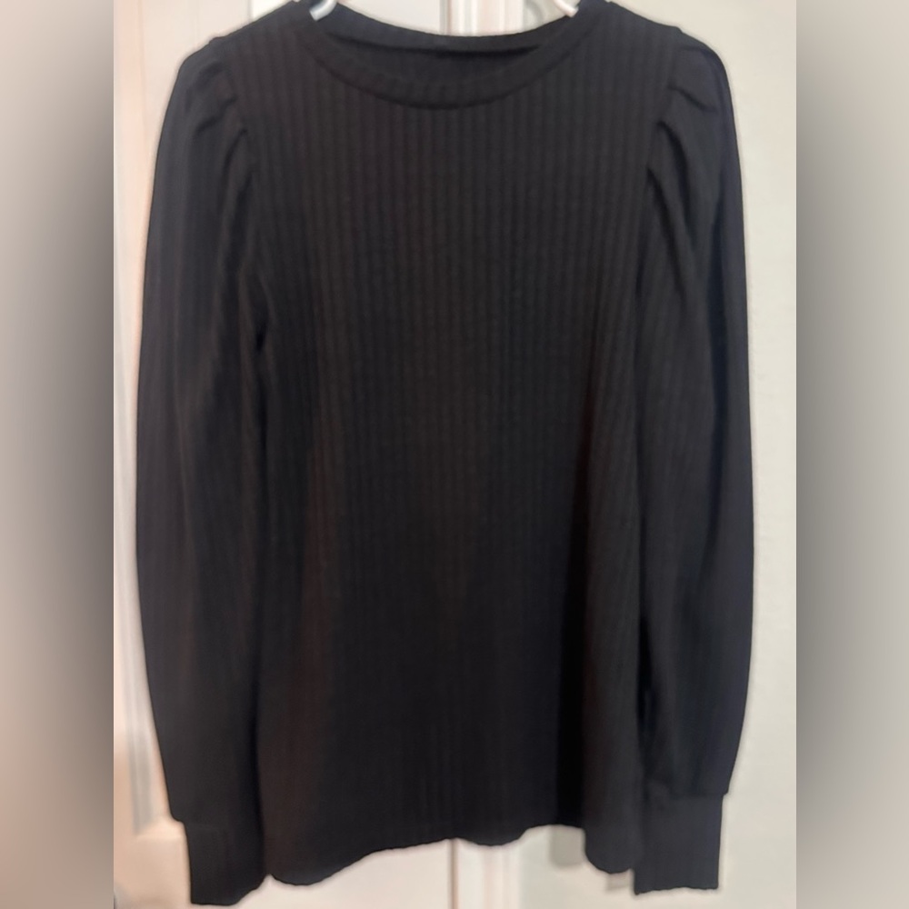 Black Ribbed Knit Sweater - Picture 3 of 3